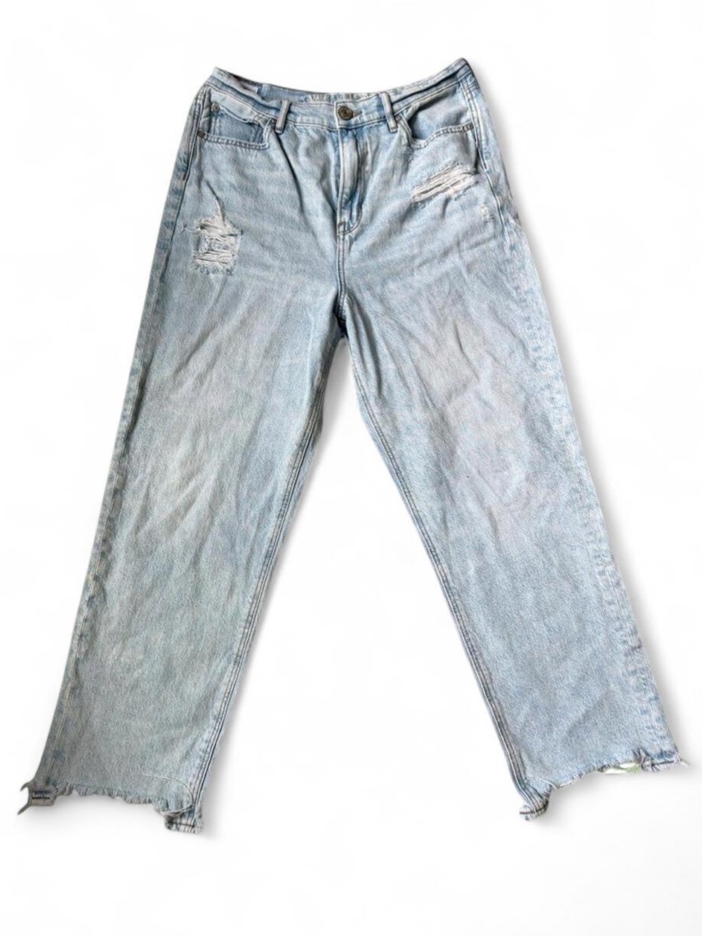 American Eagle Light Wash Comfort Stretch Straight Leg High-Rise Jeans